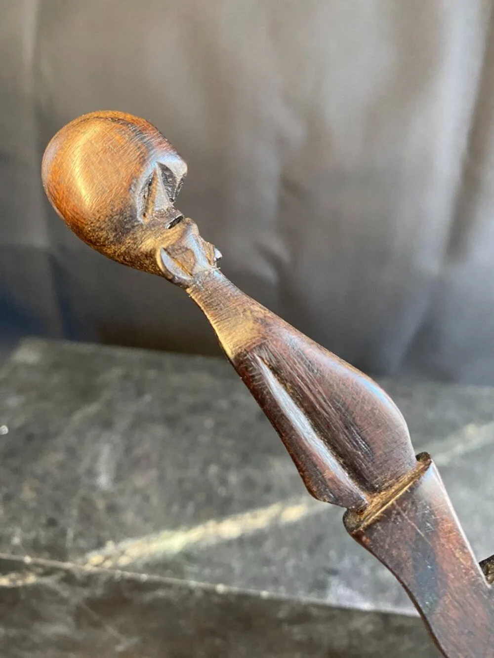 Vintage (1970's) Hand-carved African Wooden Letter Opener Ebony or Iroko 10
